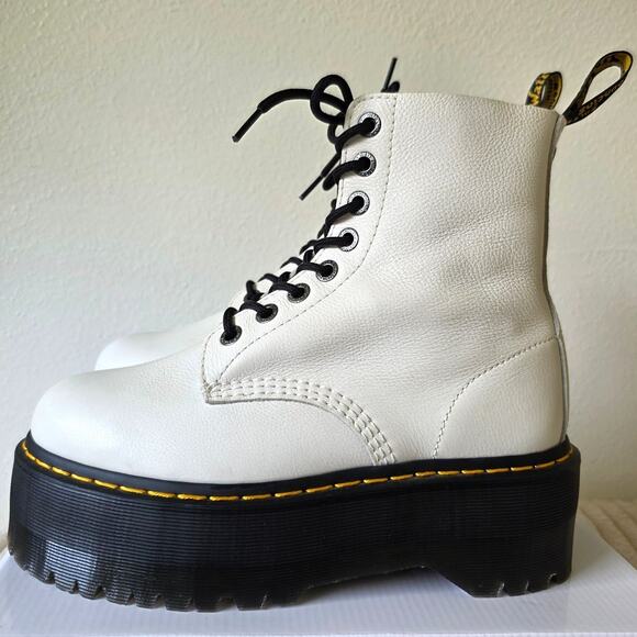 Dr. Martens 1460 Pascal Max Leather Platform Boots Tall Chunky Doc Marten Pisa - Picture 11 of 12
